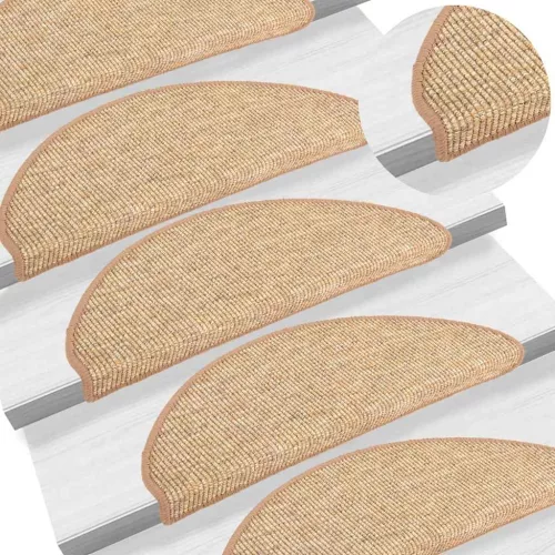 vidaXL 15 db világosbarna félkör alakú lépcsőszőnyeg 56 x 17 x 3 cm