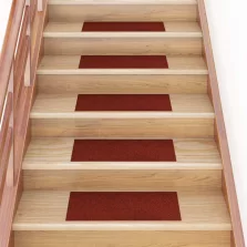   vidaXL 15 db öntapadós lépcsőszőnyeg 60 x 25 cm bordói piros téglalap alakú