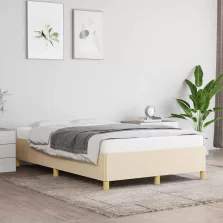 vidaXL ágykeret matrac nélkül krém 120x190 cm szövet