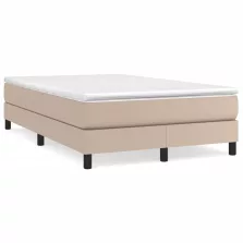   vidaXL cappuccino színű műbőr rugós ágy matraccal 120 x 190 cm