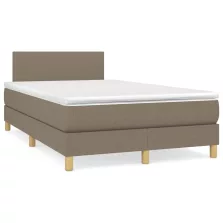   vidaXL tópszínű szövet rugós ágy matraccal 120 x 190 cm