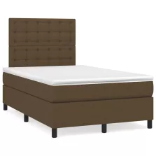   vidaXL sötétbarna szövet rugós ágy matraccal 120 x 190 cm