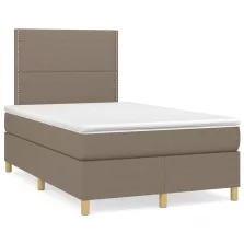   vidaXL tópszínű szövet rugós ágy matraccal 120 x 190 cm