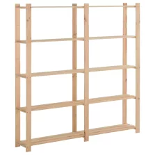   vidaXL 5 szintes tömör fenyőfa tárolóállvány 170 x 28,5 x 170 cm