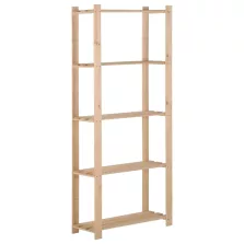   vidaXL 5 szintes tömör fenyőfa tárolóállvány 80 x 28,5 x 170 cm