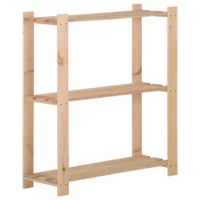   vidaXL 3 szintes tömör fenyőfa tárolóállvány 80 x 28,5 x 90 cm
