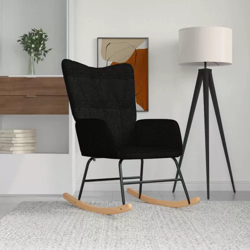 vidaXL fekete szövet hintaszék