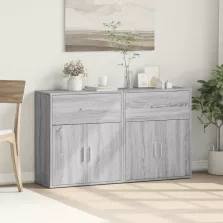   vidaXL 2 db szürke sonoma színű szerelt fa tálalószekrény 60x31x70 cm