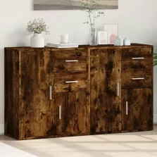   vidaXL 2 db füstös tölgy színű szerelt fa tálalószekrény 60x31x70 cm