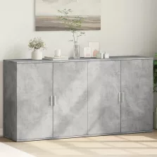   vidaXL 2 db betonszürke szerelt fa tálalószekrény 79 x 38 x 80 cm