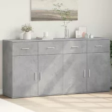  vidaXL 2 db betonszürke szerelt fa tálalószekrény 79 x 38 x 80 cm
