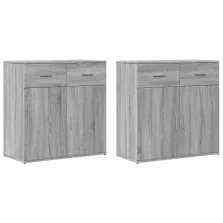   vidaXL 2 db szürke sonoma színű szerelt fa tálalószekrény 79x38x80 cm