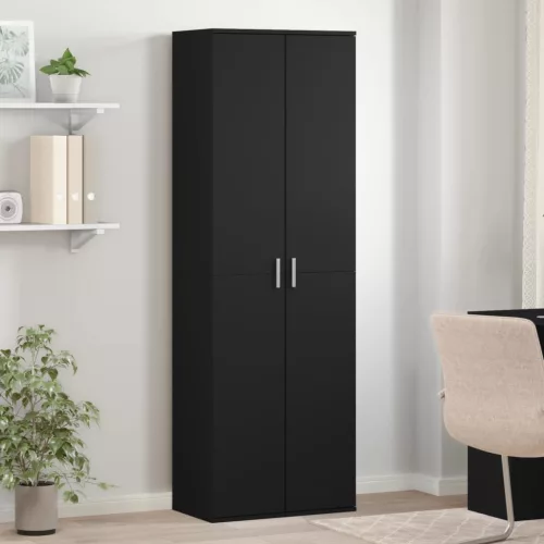 vidaXL fekete szerelt fa magasszekrény 60 x 35 x 180 cm