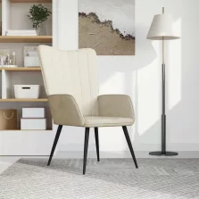 vidaXL krémfehér bársony pihenőfotel