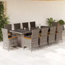   vidaXL 11 részes szürke polyrattan kerti ülőgarnitúra párnákkal