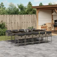   vidaXL 11 részes szürke polyrattan kerti ülőgarnitúra párnákkal