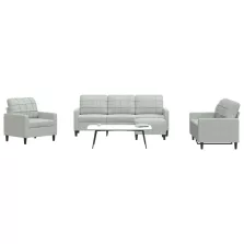   vidaXL 4 részes világosszürke bársony ülőgarnitúra párnákkal