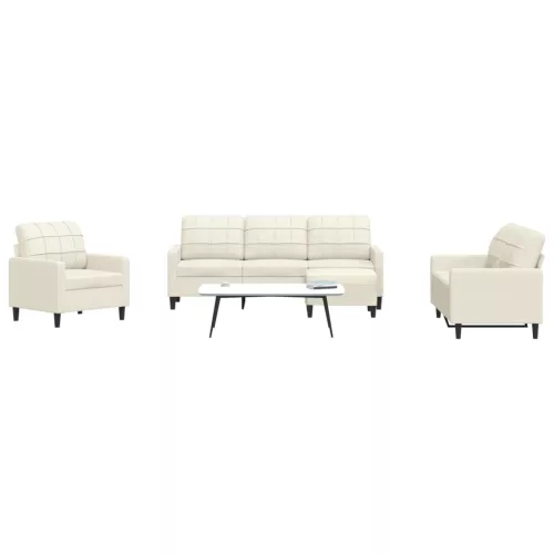 vidaXL 4 részes krém bársony ülőgarnitúra párnákkal