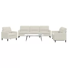 vidaXL 3 részes krém bársony ülőgarnitúra párnákkal