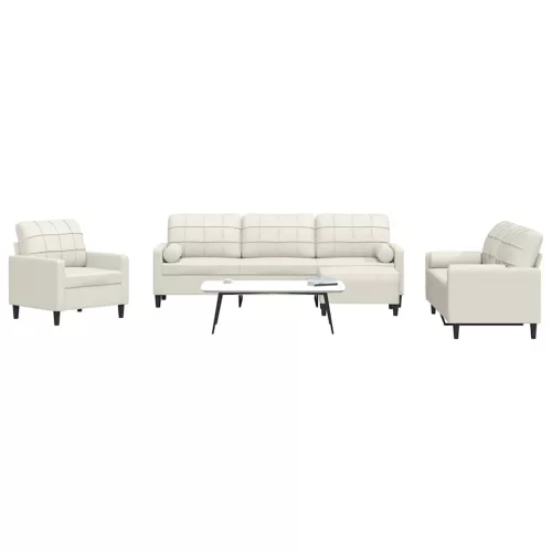 vidaXL 4 részes krémszínű bársony ülőgarnitúra párnákkal