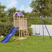 vidaXL tömör fenyőfa kültéri játszószett