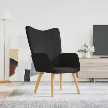 vidaXL fekete szövet pihenőfotel