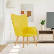 vidaXL mustársárga szövet pihenőfotel