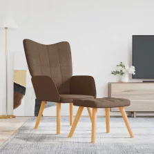 vidaXL barna szövet pihenőfotel lábtartóval