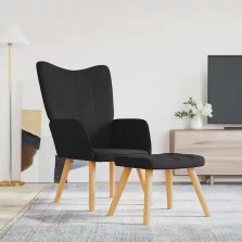 vidaXL fekete szövet pihenőfotel lábtartóval