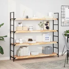   vidaXL 4 db kezeletlen tömör akácfa függőpolc 120 x 30 x 4 cm