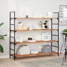   vidaXL 4 db olajbevonatú tömör akácfa függőpolc 120 x 40 x 2 cm