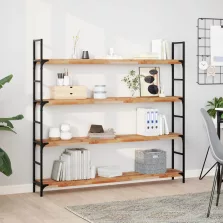   vidaXL 4 db olajbevonatú tömör akácfa függőpolc 140 x 20 x 4 cm