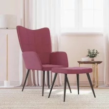 vidaXL bordó szövet pihenőfotel lábtartóval