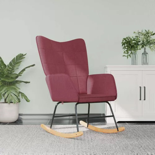 vidaXL bordó szövet hintaszék