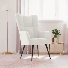 vidaXL krémfehér bársony pihenőfotel