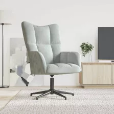 vidaXL világosszürke bársony pihenőfotel