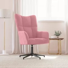 vidaXL rózsaszín bársony pihenőfotel