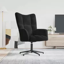 vidaXL fekete bársony pihenőfotel