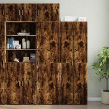  vidaXL füstös tölgy szerelt fa vékony tárolószekrény 50x42,5x225 cm