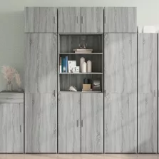   vidaXL szürke sonoma színű szerelt fa tárolószekrény 70x42,5x225 cm