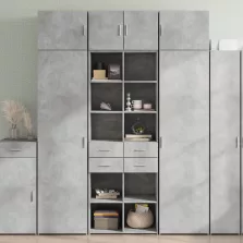   vidaXL betonszürke szerelt fa tárolószekrény 70 x 42,5 x 225 cm