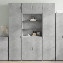   vidaXL betonszürke szerelt fa tárolószekrény 80 x 42,5 x 225 cm