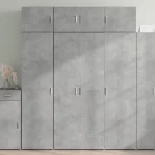   vidaXL betonszürke szerelt fa tárolószekrény 80 x 42,5 x 225 cm