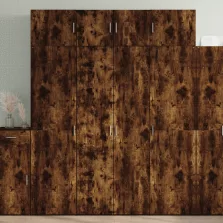   vidaXL füstös tölgy színű szerelt fa tárolószekrény 80 x 42,5 x 225 cm
