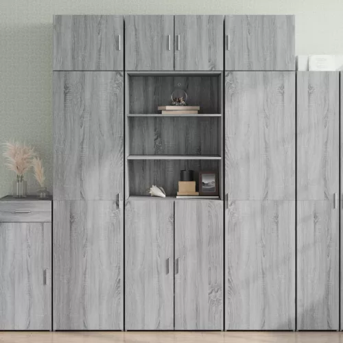 vidaXL szürke sonoma színű szerelt fa magasszekrény 70 x 42,5 x 185 cm