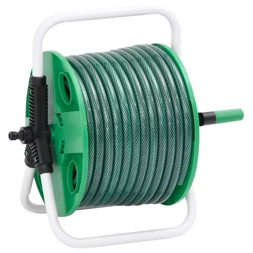 vidaXL zöld szabadon álló tömlődob PVC tömlőszerelvényszettel 0,5" 20m