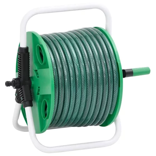vidaXL zöld szabadon álló tömlődob PVC tömlőszerelvényszettel 0,5" 50m