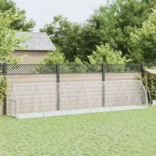   vidaXL szürke horganyzott acél nyúlketrec 600 x 105 x 120 cm