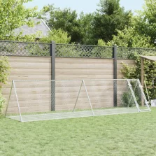   vidaXL szürke horganyzott acél nyúlketrec 400 x 105 x 91 cm