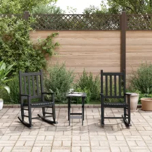 vidaXL 2 db fekete tömör nyárfa gyerekhintaszék